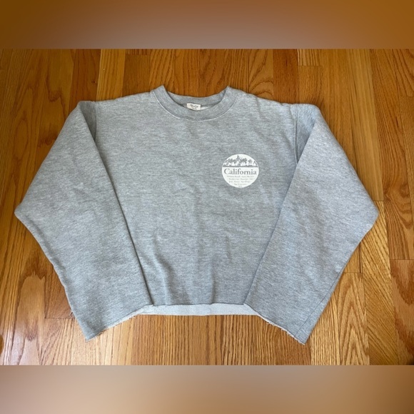 Brandy Melville Tops - Brandy Melville - John Galt Cropped Raw Hem Crewneck California Sweatshirt